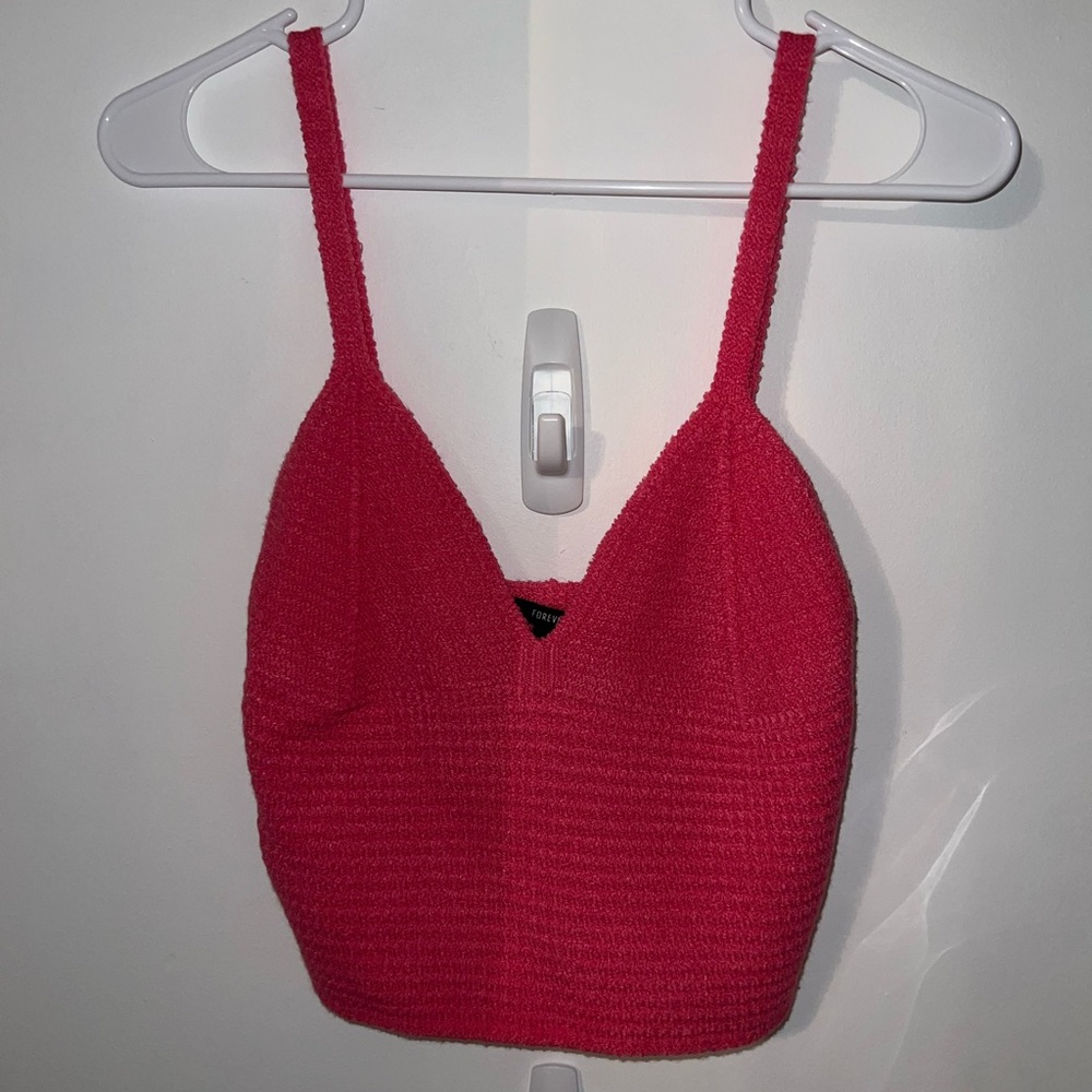 forever 21 hot pink sweater tank top sleeveless NWT